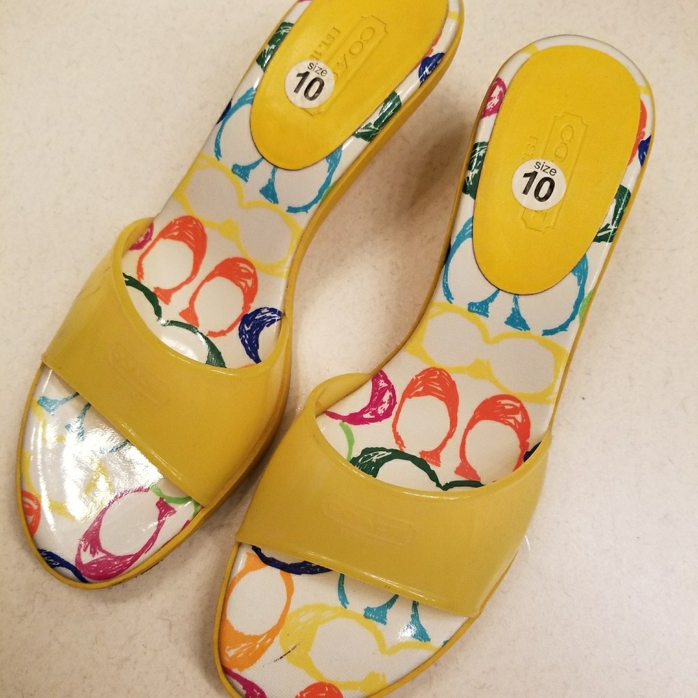 Yellow women's sandals by coach
